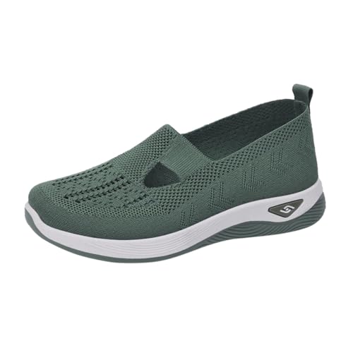 YGSIKY Damen Sommer Sneaker, Atmungsaktives Mesh Slip On Walkingschuhe Krankenschwester, Turnschuhe Mit Luftkissen Weich Bequeme Sandalen Sportschuhe für Trekking Workout Running (Blau,42) von YGSIKY