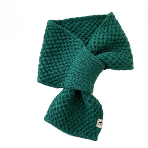 YGSIKY Damenschals mit Pelzkragen für den Winter, Kleiner Strickschal für Damen, Warmer Häkelschal für den Herbst und Winter, Musselinschal, modischer Damen-Winterschal (Green) von YGSIKY