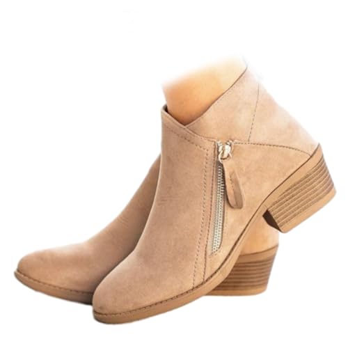 YGSIKY Stiefeletten mit dickem Absatz und seitlichem Reißverschluss für Damen, Stiefeletten für Damen mit Fußgewölbeunterstützung,Stiefeletten mit seitlichem Reißverschluss für Damen (Beige,40 EU) YGSIKY Stiefeletten mit dickem Absatz und seitlichem Reißverschluss für Damen, Stiefeletten für Damen mit Fußgewölbeunterstützung,Stiefeletten mit seitlichem Reißverschluss für Damen (Beige,40 EU) von YGSIKY