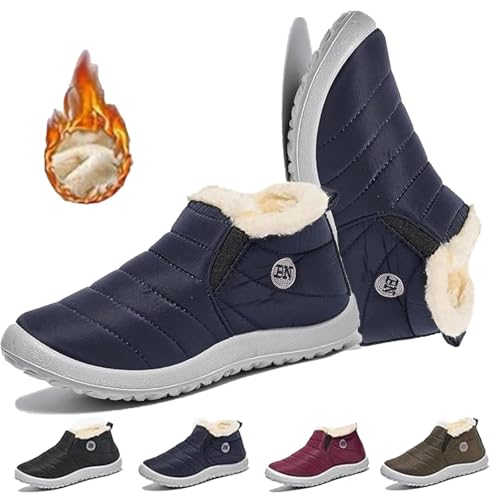 YGSIKY Unisex-Komfortstiefel für Herbst und Winter, Damen-Winterstiefel, wasserdichte, warm gefütterte Komfort-Outdoor-Schneestiefel, Winter-Schneestiefel mit warmem Plüschfutter (Blue,38 EU) von YGSIKY