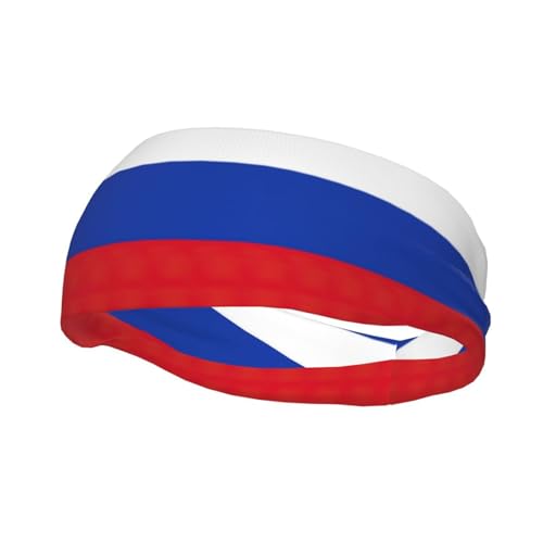 Stirnbänder mit russischer Flagge, atmungsaktiv, Fitness, Unisex, Haarband für Yoga, Laufen, Radfahren, Ball von YHBLYKXP