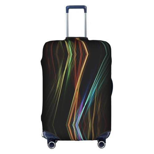 YHBLYKXP Bunte Linien, Kunstdruck, Gepäckabdeckung, Kofferschutz, elastische Schutzhülle, passend für 45,7–81,3 cm große Koffer, Weiss/opulenter Garten, Medium von YHBLYKXP