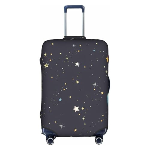 YHBLYKXP Galaxy.. bedruckte Trolley-Koffer-Schutzhülle, modischer Koffer-Schutz, versteckter Reißverschluss, Weiss/opulenter Garten, Medium von YHBLYKXP