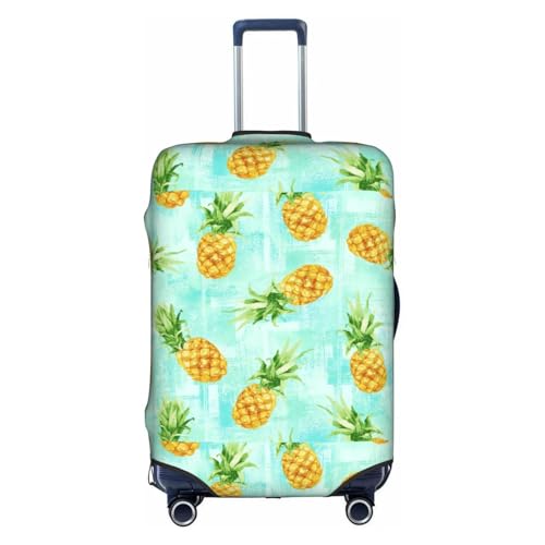 YHBLYKXP Grüne Ananas. Bedruckte Trolley-Koffer-Schutzhülle, modischer Koffer-Schutz, versteckter Reißverschluss, Weiss/opulenter Garten, Medium von YHBLYKXP