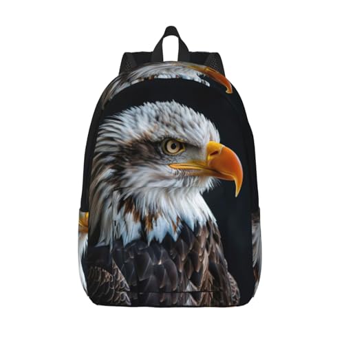 YHBLYKXP Seesack mit Weißkopfseeadler-Druck, leicht, lässiger Rucksack, 45 x 16 x 31 cm, Schwarz, Medium von YHBLYKXP