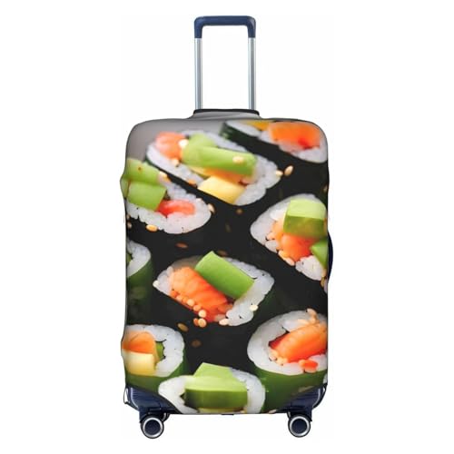 YHBLYKXP Sushi Dill Pickles Gepäckabdeckung, Kofferschutz, elastische Schutzhülle, passend für 45,7–81,3 cm große Koffer, Weiss/opulenter Garten, Small von YHBLYKXP