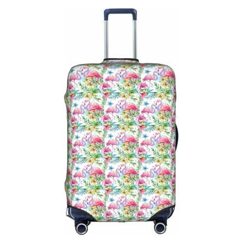 YHBLYKXP Trolley-Koffer mit Flamingo-Blumendruck, modischer Koffer-Schutz, versteckter Reißverschluss, Weiss/opulenter Garten, Medium von YHBLYKXP