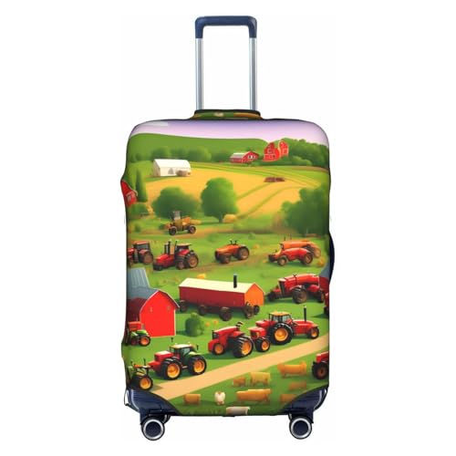 YHBLYKXP Trolley-Koffer mit Traktor-Motiv, modischer Koffer-Schutz, versteckter Reißverschluss, Weiss/opulenter Garten, Small von YHBLYKXP