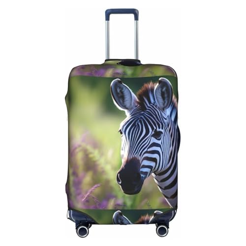 YHBLYKXP Trolley-Koffer mit Zebrastreifen-Druck, modischer Koffer-Schutz, versteckter Reißverschluss, Weiss/opulenter Garten, Large von YHBLYKXP