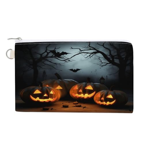 Münzbörse mit Reißverschluss, Halloween mit Kürbis-Druck, kleine Kosmetiktasche, tragbare Kleingeldbörse, Zubehör-Organizer, Stil, Einheitsgröße, modern, Stil:, Einheitsgröße, Modern von YHEGBFD