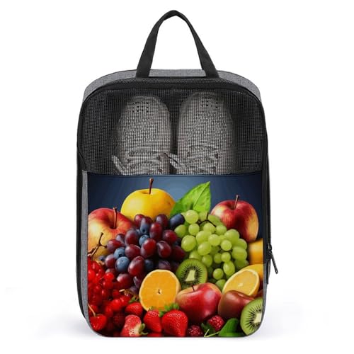 Reise-Schuhtasche, Obst-Druck, Schuhbeutel, Outdoor-Schuhtasche, mit Reißverschluss, für Herren und Damen, Stil, Einheitsgröße, modern, Stil:, Einheitsgröße, Modern von YHEGBFD