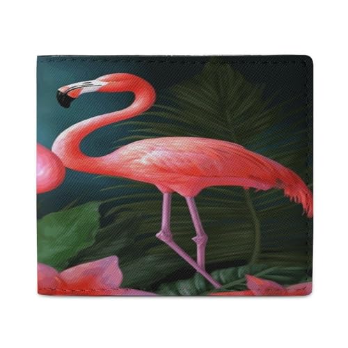 YHEGBFD Schlanke Geldbörse für Herren, Flamingo-Blumen-Druck, Kartengeldbörse, Herren-Geldbörse, Vordertasche, Brieftaschen für Herren, Stil, Einheitsgröße, modern, Stil:, Einheitsgröße, Modern von YHEGBFD