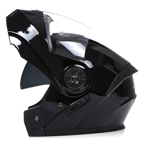 Klapphelm Integriert Motorradhelm,ECE-geprüftes Motorräd Integralhelm mit Doppelvisier RollerHelm Motorrad Helm für Erwachsene Damen Und Herren I2,L=59-60CM von YHIY