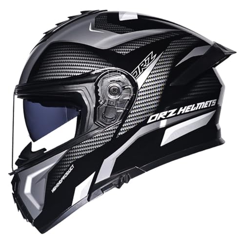 Klapphelm Motorradhelm,Integralhelm mit Anti-Fog Doppelvisier,ECE Zertifiziert Motocross Helm Modulare Helm Sturzhelm für Erwachsene Frauen und Männer Moped Helm C,L=59-60CM von YHIY