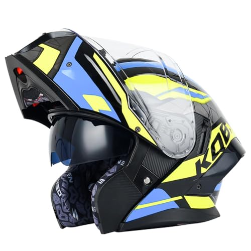 Modularer Motorradhelm,Klapphelme Integral-Motorradhelm,Erwachsene Herren Und Damen Motorrad Moped Straßenrad Rennhelm Leichte Sturzhelme I,L=59-60CM von YHIY