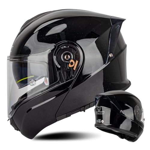 Motorradhelm Klapphelm ECE-Zugelassener Helm Motorrad Klapphelm Integrierter mit Anti-Fog-Doppelvisier Vollgesichts Motorrad Rennhelm für Erwachsene Männer und Frauen B,L=59-60CM von YHIY