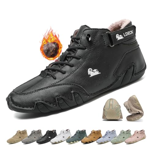 YHTRFDMSG Unisex wasserdichte und atmungsaktive orthopädische Schuhe Wildleder Hohe Stiefel rutschfeste atmungsaktive leichte Sneakers zum Fahren Wandern Barfußschuhe von YHTRFDMSG