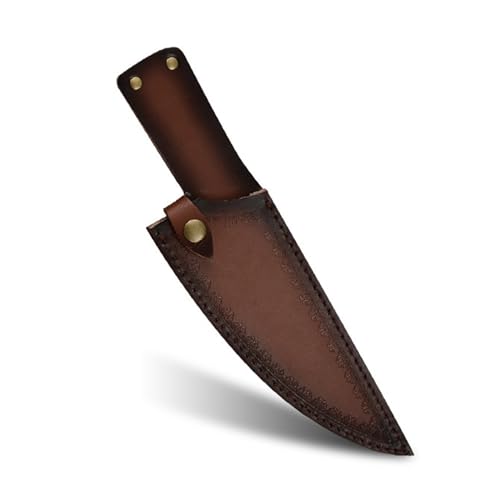 YHZNAGEM Leder Messerscheide Gerade Messertasche Fixed Blade Messer für Gürtel für die Jagd, Freizeit & Küche - Messertache für Gürtel (Braun) von YHZNAGEM