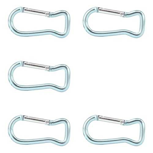 YIGZYCN 5 x Federverschlüsse aus Aluminiumlegierung in Fischform, Haken-Clip, Karabiner, Schlüsselanhänger, Taschenclip, Haken, Schnallen, Verbindungsstücke von YIGZYCN