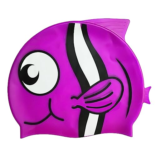 YIGZYCN Cartoon Fisch Form Kinder Badekappe Bequeme Schwimmen Hüte Silikon wasserdichte Badekappe Für Jungen Mädchen Kleinkind von YIGZYCN