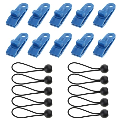 Zelt-Clips, Zelt-Clips, Zelt-Clips, Zelt-Clips, Vordach, Markise, Windseilklemme, robuste Planen-Clips, Set, Gummiseil, Gummiseil, 10 Stück von YIGZYCN