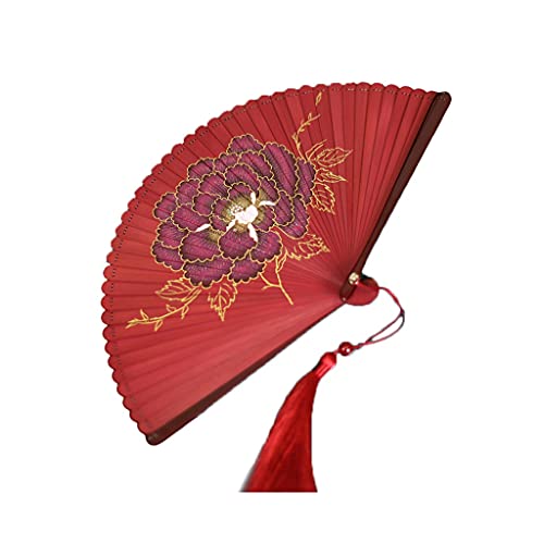 Dekorative Faltfächer im chinesischen Stil, klassischer Faltfächer aus Bambus, antiker Retro-Handfächer für Damen, hohl, für Hochzeitsgeschenke, Partygeschenke, Geschenke, Handfächer (Farbe: Grau) von YIHANSS