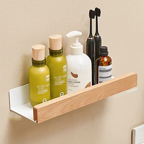 Duschregal aus Holz, dreieckiges Regal, Badezimmer-Eckregale, Küchenwandregal, Aufbewahrungsregal für Dusche und Badewanne, Badezimmerzubehör, Badezimmer-Organizer (Farbe: 50 cm Regal) (30 cm Regal) von YIHANSS