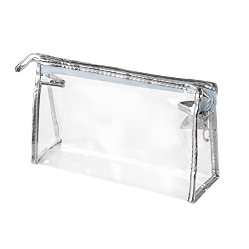 Kulturbeutel für Zuhause, Reisen, transparent, Make-up-Tasche, Kulturbeutel, Badeutensilien, Aufbewahrungstasche, wasserdichte Reise-Kosmetiktasche, Wasch-Beauty-Set (Silber) von YIHANSS