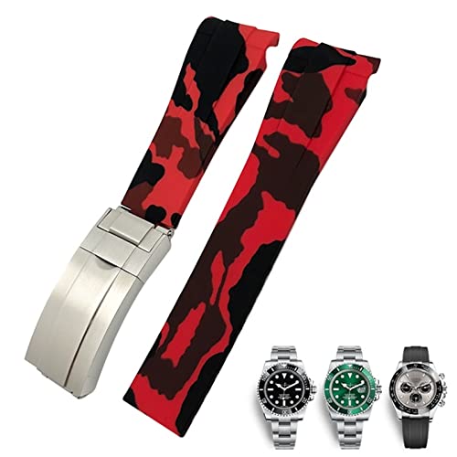 YIHANSS 20mm 21mm Gummi Uhrenarmband passend für Submariner Daytona GMT Hamilton Sportarmband mit gebogenem Ende von YIHANSS