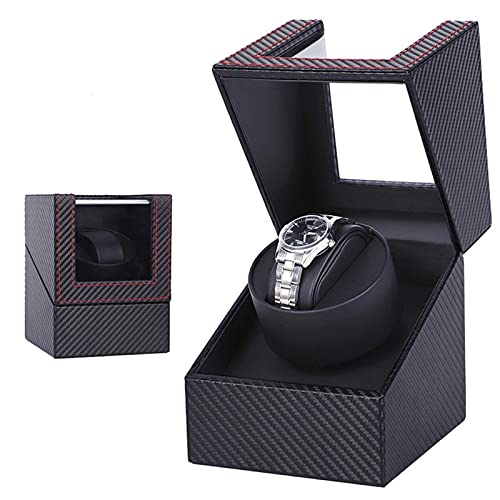 YIHANSS Automatic Watch Winder Box Hülle Einzelwächter Carbon Faser Watch Storage Case Display -Box mit leiser Motorbatterie oder Wechselstromadapter YIHANSS Automatic Watch Winder Box Hülle Einzelwächter Carbon Faser Watch Storage Case Display -Box mit leiser Motorbatterie oder Wechselstromadapter von YIHANSS