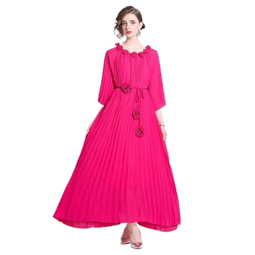 YIHANSS Frauen Kurzarm Floral Chiffon Robe Weiche Lose Casual Strand Party Lange Dame Kleider Sommer von YIHANSS