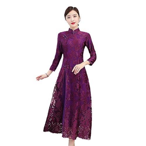 YIHANSS Frühling Qipao Stickerei Frauen Kleidung Mama Hochzeit Cheongsam Kleid Trendy Retro Elegante Dame Vestidos von YIHANSS