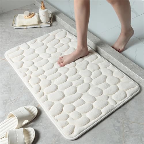 YIHANSS Geprägte Badematte, rutschfeste Badezimmerteppiche im Waschbecken, Badewanne, seitlicher Bodenteppich, Duschraum, Fußmatte, Memory-Schaum-Pad, 5,50 x 80 cm von YIHANSS