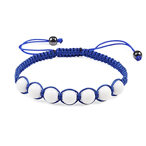 YIHANSS Kristallraue Trendige geflochtene Nylonseilperlenarmbänder Frauen Männer Naturstein Karneol Imitation Bernstein Strang Armband Armreif Geschenk Reiki-Armbänder (Farbe: Beige, Größe: Beige) von YIHANSS