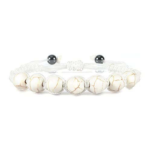 YIHANSS Kristallraue Trendige geflochtene Nylonseilperlenarmbänder Frauen Männer Naturstein Karneol Imitation Bernstein Strang Armband Armreif Geschenk Reiki-Armbänder (Farbe: Beige, Größe: Beige) von YIHANSS