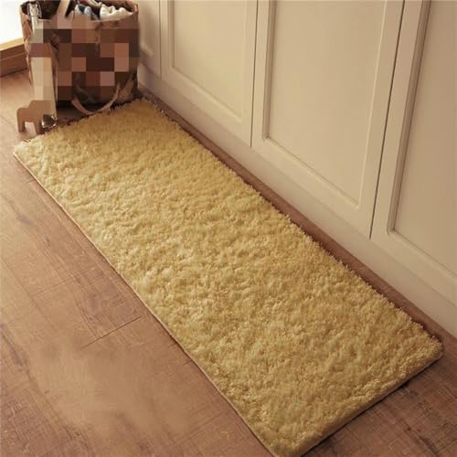 YIHANSS Küche Badezimmer Badezimmertür rutschfeste Bodenmatte Türmatte Streifen Schlafzimmer Teppich Nachttischdecke Fußmatte,Braun,40x120 von YIHANSS