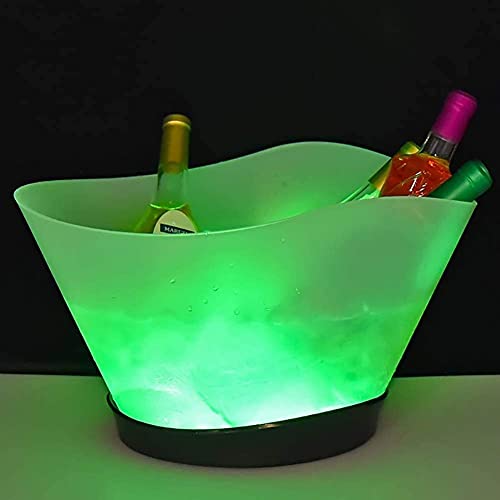 YIHANSS LED-Eiskübel, 12 Liter, großes Fassungsvermögen, beleuchteter Eiskübel mit 7 Farbwechsel, wiederaufladbar, für Champagner, Wein, Getränke, Bier, Eiskübel, Party, Bar, Zuhause von YIHANSS