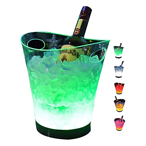 YIHANSS LED-Eiskübel, 5 l, großes Fassungsvermögen, wasserdicht, Farbwechsel, Eiskübelkühler für Bars, verwendet für KTV-Partybars, Hochzeitsbankette zu Hause, Bars von YIHANSS