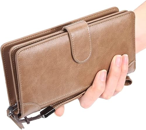 YIHANSS Lange Geldbörsen für Herren, männlich, Business-Münzfach, mehrere Kartenfächer, mittellange Clutch, Schnalle, Reißverschluss (Farbe: A, Größe: Einheitsgröße) von YIHANSS