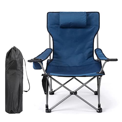 YIHANSS Robuster, tragbarer Camping-Klappstuhl für Erwachsene mit Getränkehalter, Kissen und Tragetasche von YIHANSS