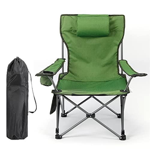 YIHANSS Robuster, tragbarer Camping-Klappstuhl für Erwachsene mit Getränkehalter, Kissen und Tragetasche von YIHANSS