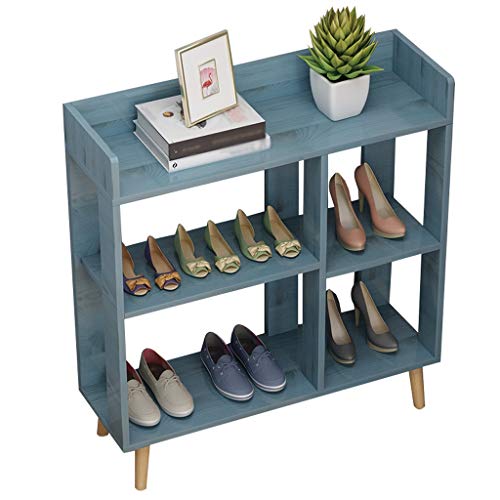 YIHANSS Schuhregal, verbreitertes Schuhregal aus Holzimitat für Zuhause, mehrschichtiges Schuhschranktürregal, sparsam im Schlafzimmer, leicht zu reinigen, 66 x 24 x 72 cm (blau) von YIHANSS