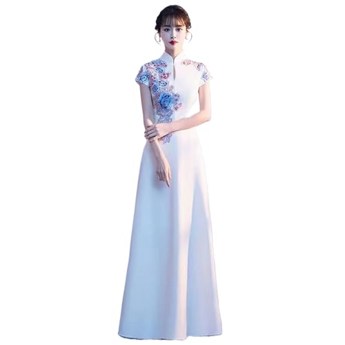 YIHANSS Slim Fit Langes Kleid, Elegantes Temperament, Cheongsam, Mandarinkragen, Besticktes Qipao, chinesische Abendparty-Kleider von YIHANSS