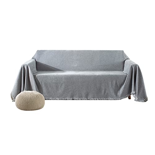 YIHANSS Sofadecke, Chenille-Decke, Sofadecke mit Quaste, superweiche Decke, Sofadecke/Khaki/180 * 420 cm von YIHANSS