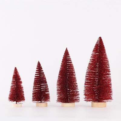 YIHANSS Weihnachtsbaum Sisal Flaschenbürste Kleine künstliche Kiefer Zeder Mini Sisal Flaschenbürste Weihnachtsbaum Santa SNO Weihnachtsbaum (Gold 4 Stück Verschiedene Größen) Die Neue von YIHANSS