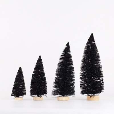 YIHANSS Weihnachtsbaum Sisal Flaschenbürste Kleine künstliche Kiefer Zeder Mini Sisal Flaschenbürste Weihnachtsbaum Santa SNO Weihnachtsbaum (Gold 4 Stück Verschiedene Größen) Die Neue von YIHANSS