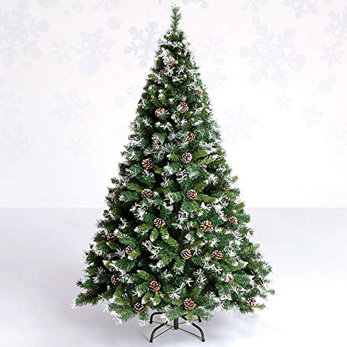 YIHANSS Weihnachtsbaum aus PVC mit Schneeeffekt, unbeleuchtet, 12,2–24,3 m, hochwertiger künstlicher Weihnachtsbaum mit Scharnier für den Haushalt, einfacher Aufbau, mit Tannenzapfen, stabil von YIHANSS