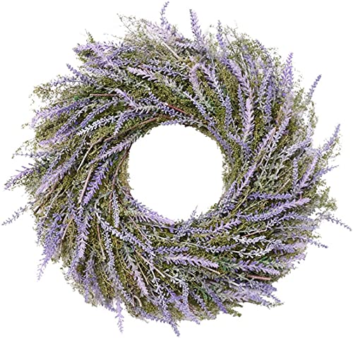 YIHANSS Weihnachtskränze, künstlicher Kranz, dekorative künstliche Kränze, Lavendel-Hängekranz, Girlande für Haustür, Party, Hochzeit, Simulationsblumenkranz, geeignet von YIHANSS