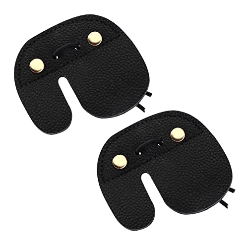 YINETTECH Fingerschutz für Bogenschießen, aus Leder, doppelte Dicke, 2 Stück, Schwarz YINETTECH Fingerschutz für Bogenschießen, aus Leder, doppelte Dicke, 2 Stück, Schwarz von YINETTECH