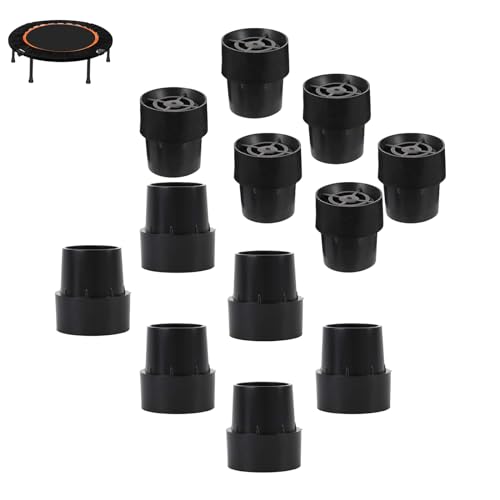 YINGLUOEU 12 Stück Trampolin-Beinkappen rutschfest Beinkappe Ersatz Trampolin Fußabdeckung Gummi für Trampoline Möbel Springbett Zuhause, Schwarz YINGLUOEU 12 Stück Trampolin-Beinkappen rutschfest Beinkappe Ersatz Trampolin Fußabdeckung Gummi für Trampoline Möbel Springbett Zuhause, Schwarz von YINGLUOEU